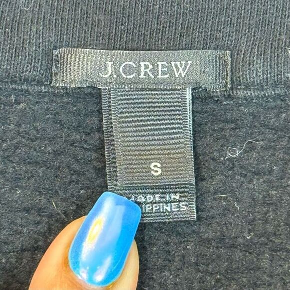 J. Crew Funnel Neck Black Zip Up Sweatshirt Women's Small - Picture 4 of 9